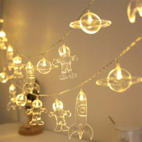 1 Set; LED String Light; 20 LED Battery Operated String Lights; Astronaut Spaceship Rocket Outer Space Room Bedroom Decor; Birthday Anniversary P (Color: Warm White, size: 118.11 inch 20LED)