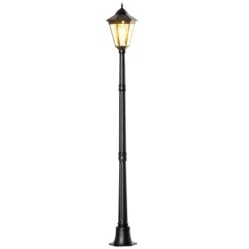 Outsunny 77" Solar Lamp Post Light, Waterproof Aluminum Outdoor Vintage Street Lamp, Motion Activated Sensor PIR, Adjustable Brightness, for Gard (Color: as Pic)