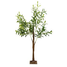 LED Beads Lighted Olive Tree Artificial Greenery Tree with Warm White Light Lifelike Decorative Faux Tree 8 Lighting Modes 10 Adjustable Brightne (Tall: 1.8M)