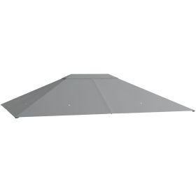 Outsunny 10' x 13' Gazebo Canopy Replacement, Outdoor Gazebo Cover Top Roof Replacement with Vents and Drain Holes, (TOP COVER ONLY), Light Gray (Color: as Pic)
