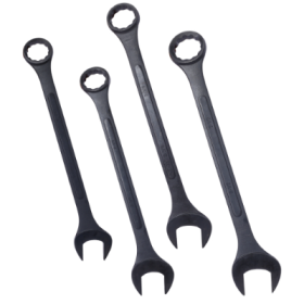 SAE Jumbo Combination Wrench Set Extra Large, 4 Piece ,storage Bag Included ,Black Oxide (Color: Black)